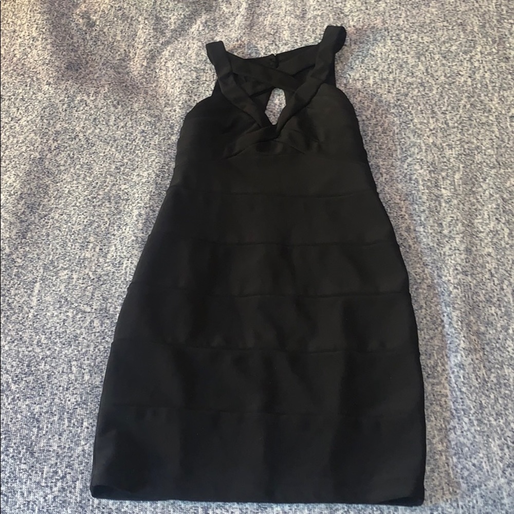 Black bodycon mini dress